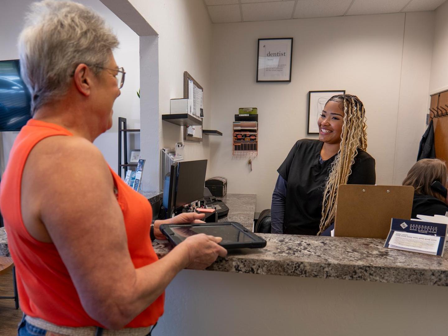 Patient at Front Desk